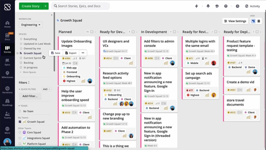 Shortcut Project Management